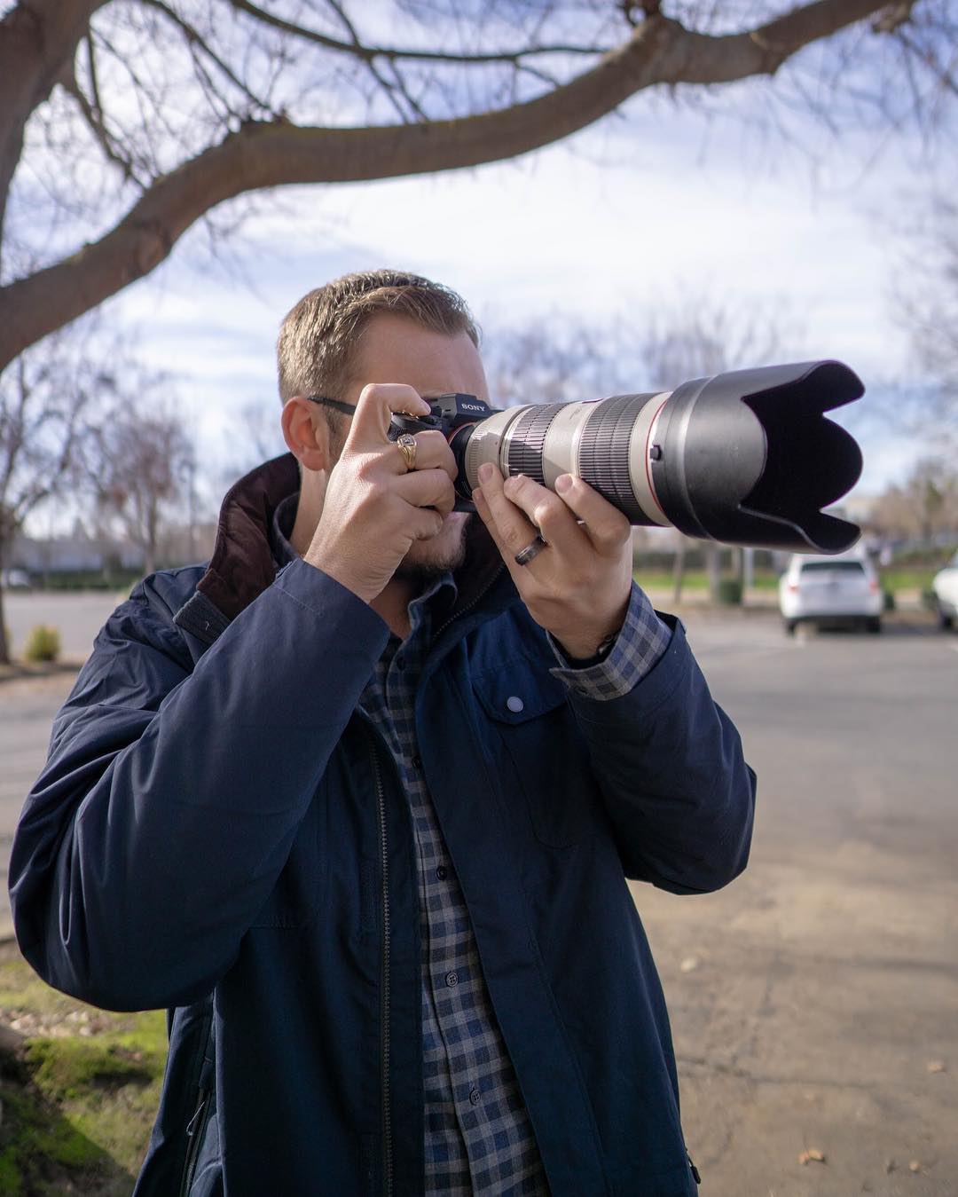 Kyle shooting with a Sony 70-200 outdoors
